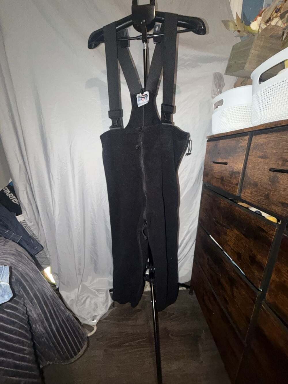 Peckham Polartec Fleece Overalls Medium Short/Reg Black Cold Weather Bibs